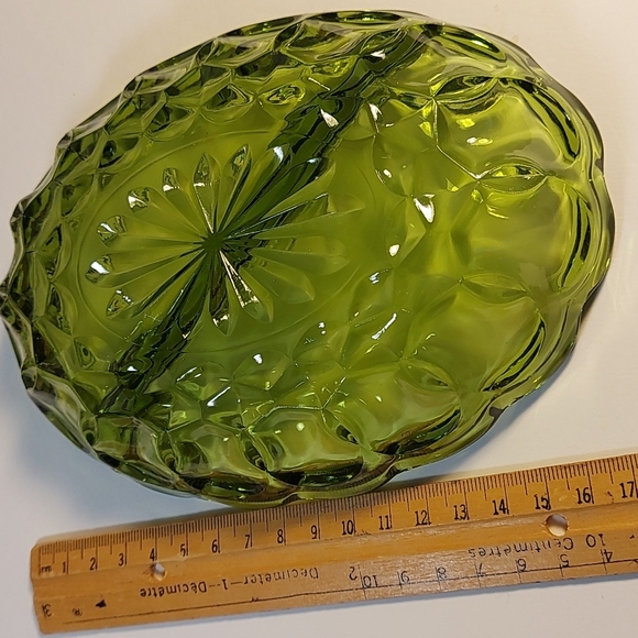 Vintage Green Glass Candy Dish - Picture 8 of 14